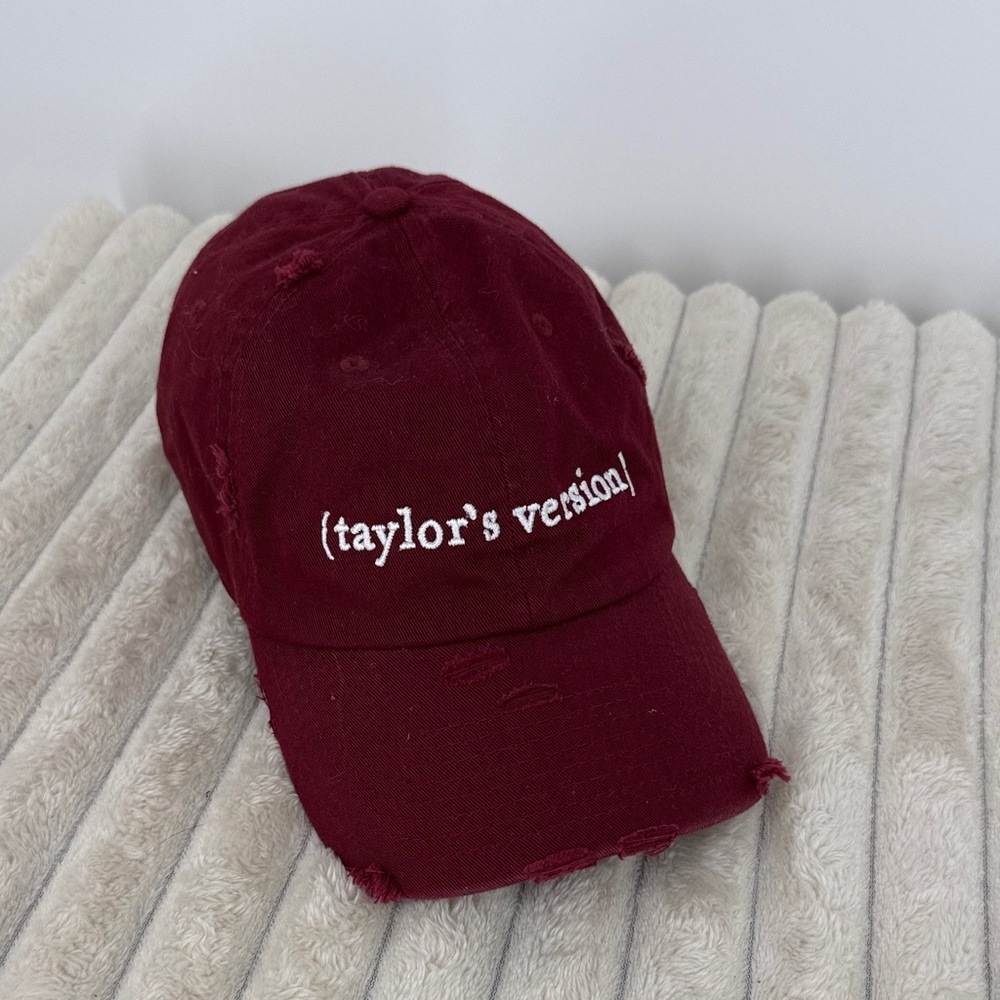 Maroon "taylor's version" Distressed Baseball Cap